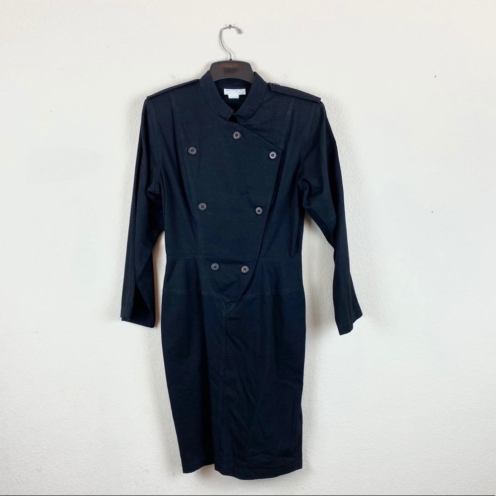 Vintage Lew Magram Dress Black Jean Midi Pencil
